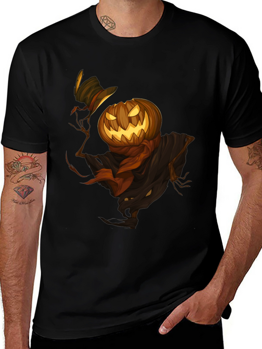 Spooky Pumpkin Scarecrow T-Shirt - Halloween Style