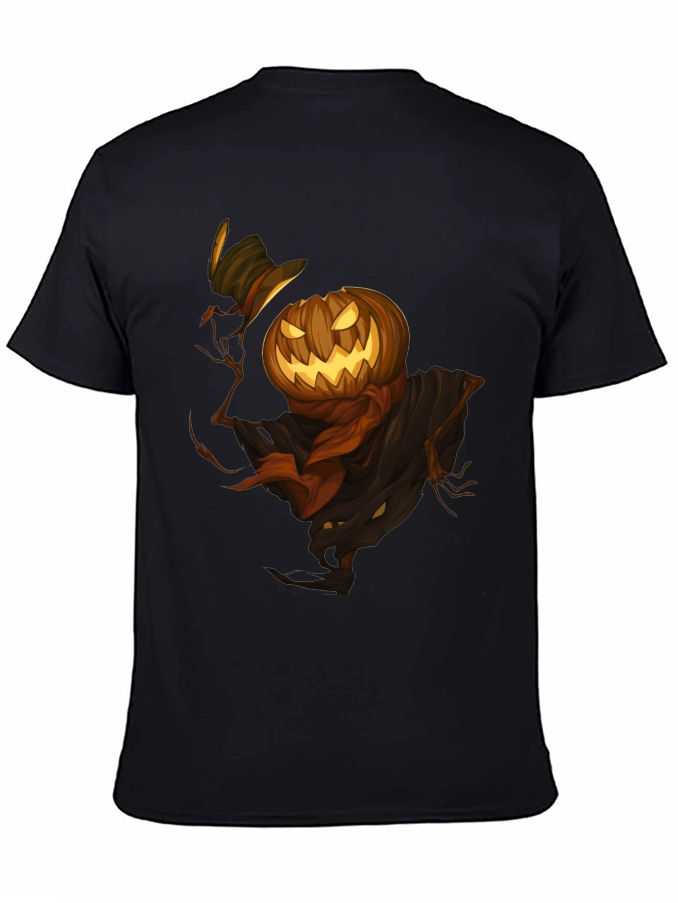 Spooky Pumpkin Scarecrow T-Shirt - Halloween Style