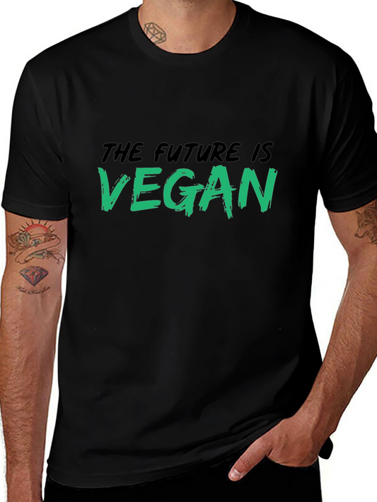 The Future is Vegan Graphic Tee - Black Cotton Shirt