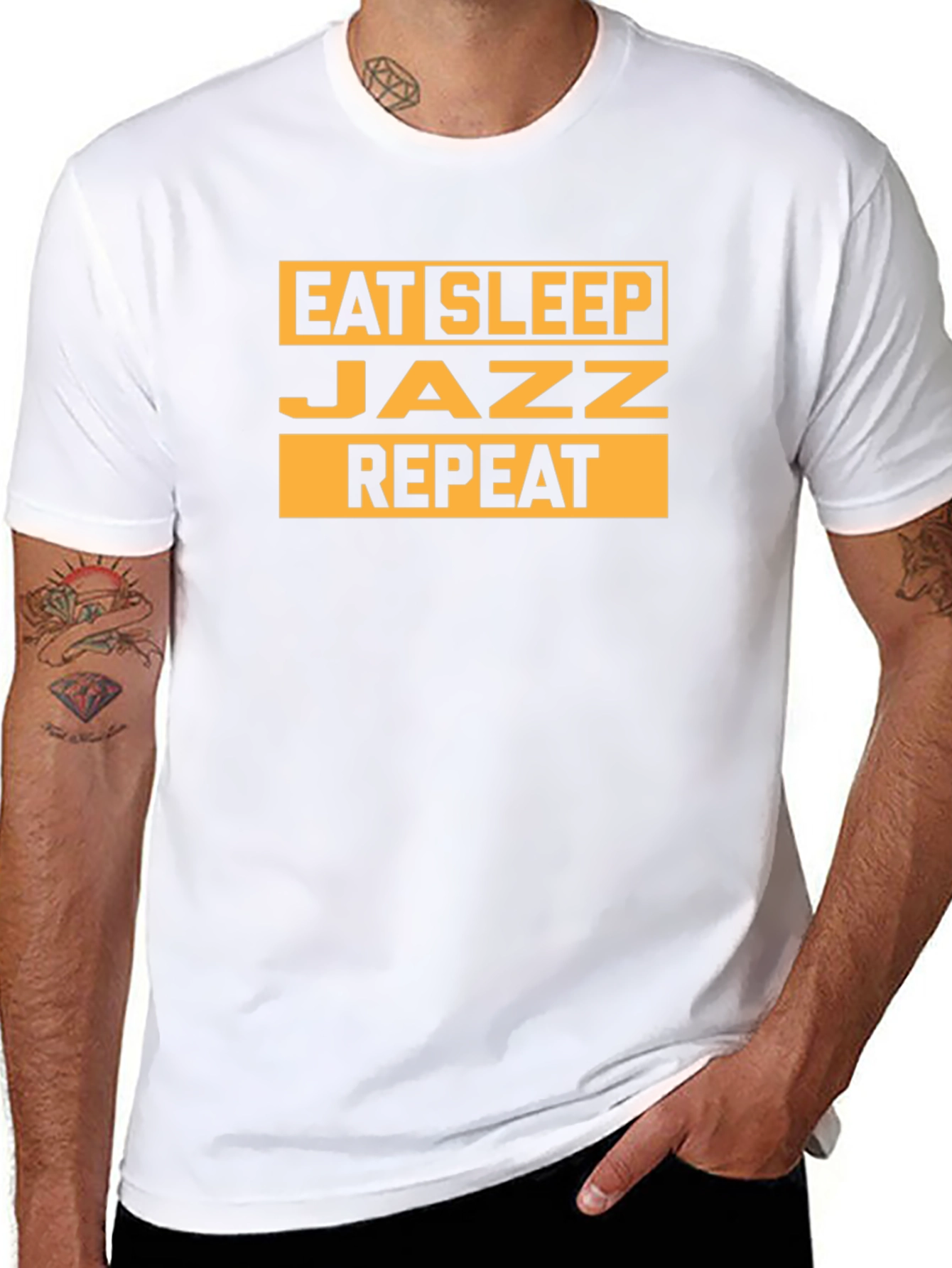 Eat Sleep Jazz Repeat Black Graphic Tee