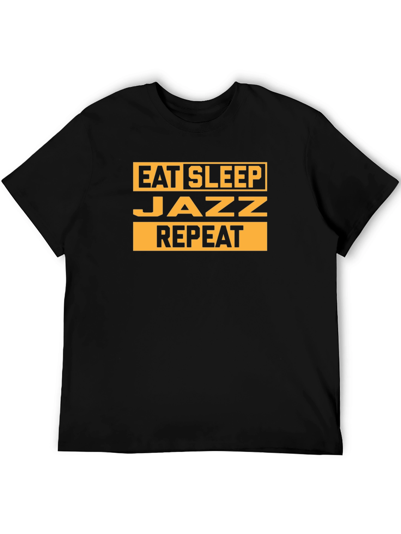 Eat Sleep Jazz Repeat Black Graphic Tee