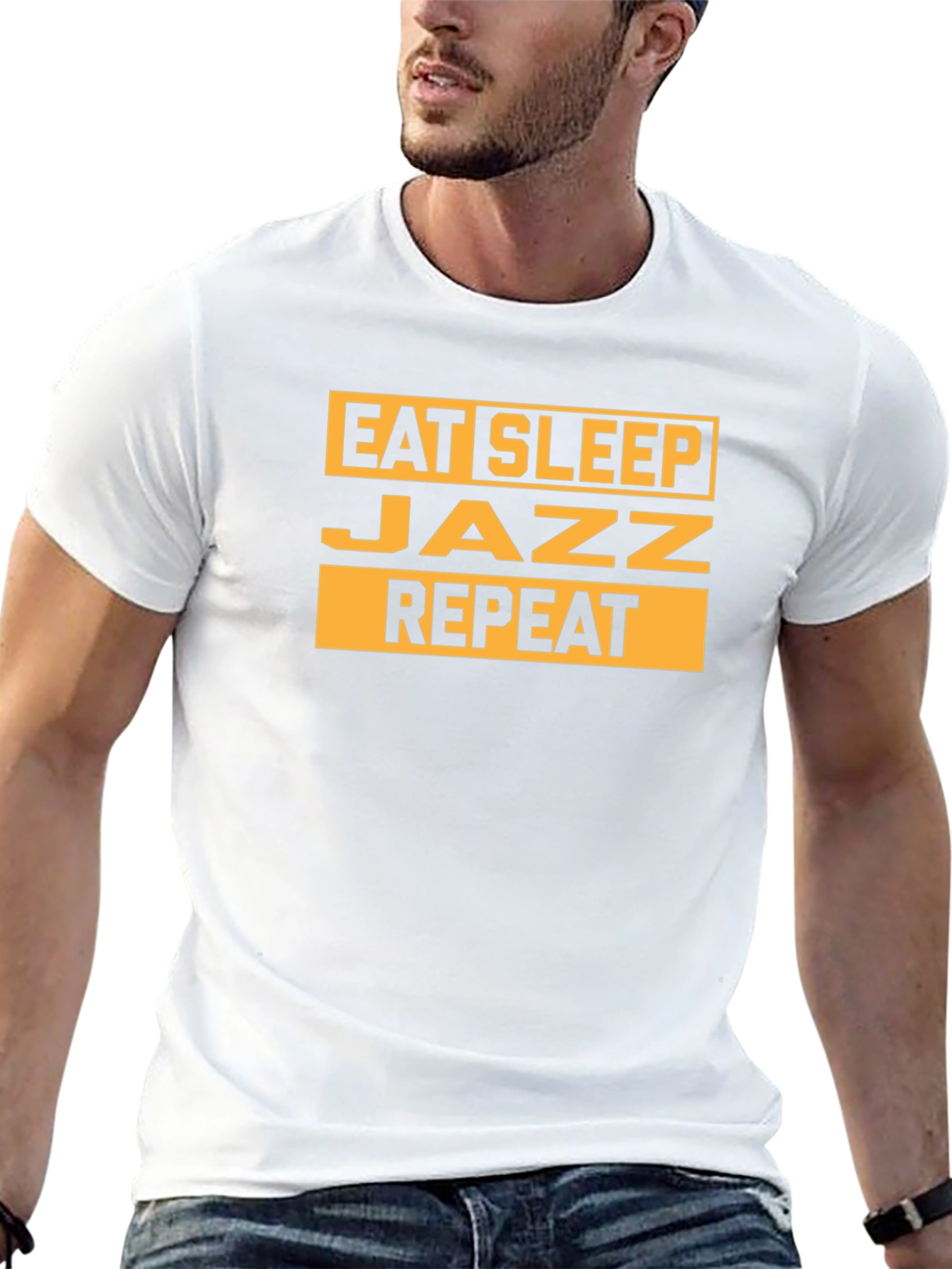 Eat Sleep Jazz Repeat Black Graphic Tee