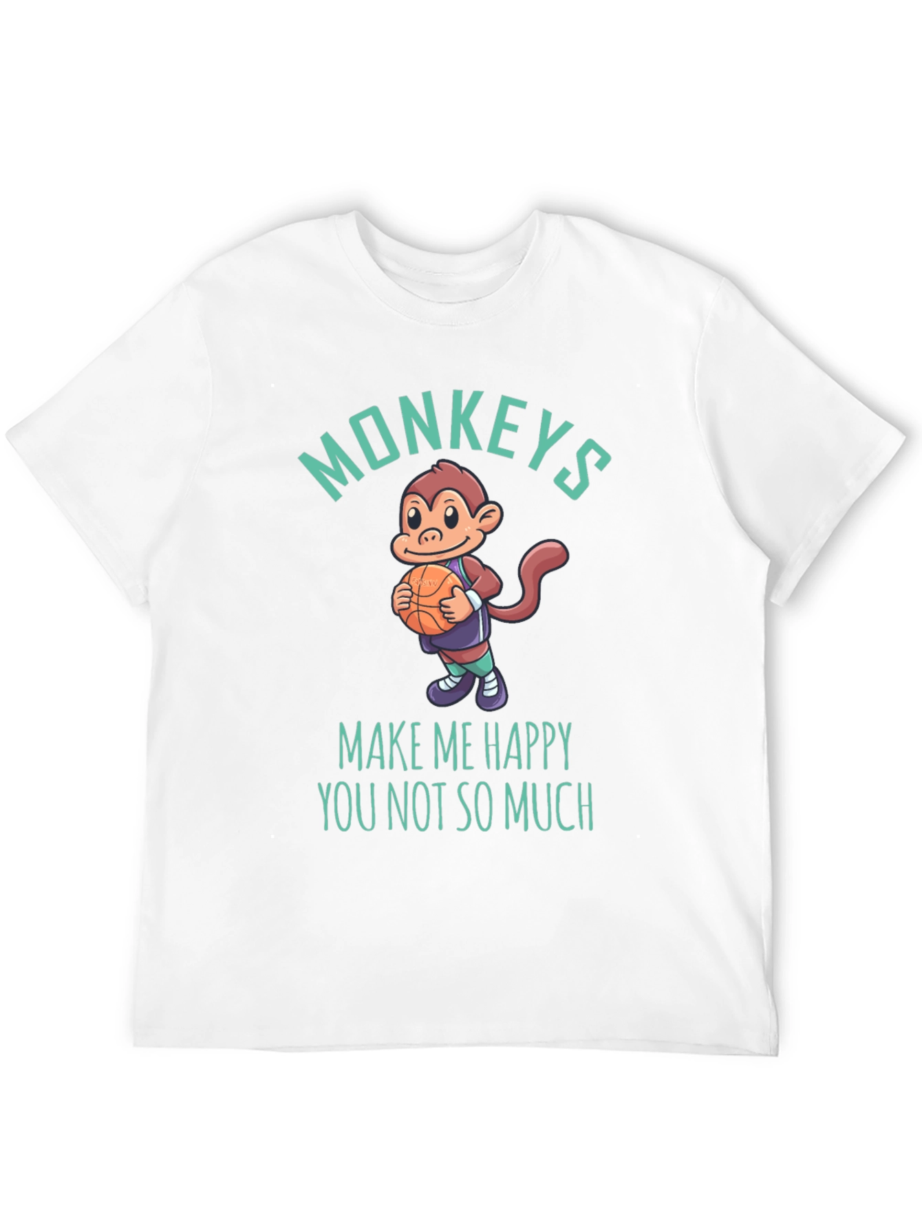 Funny Monkey Basketball Graphic T-Shirt