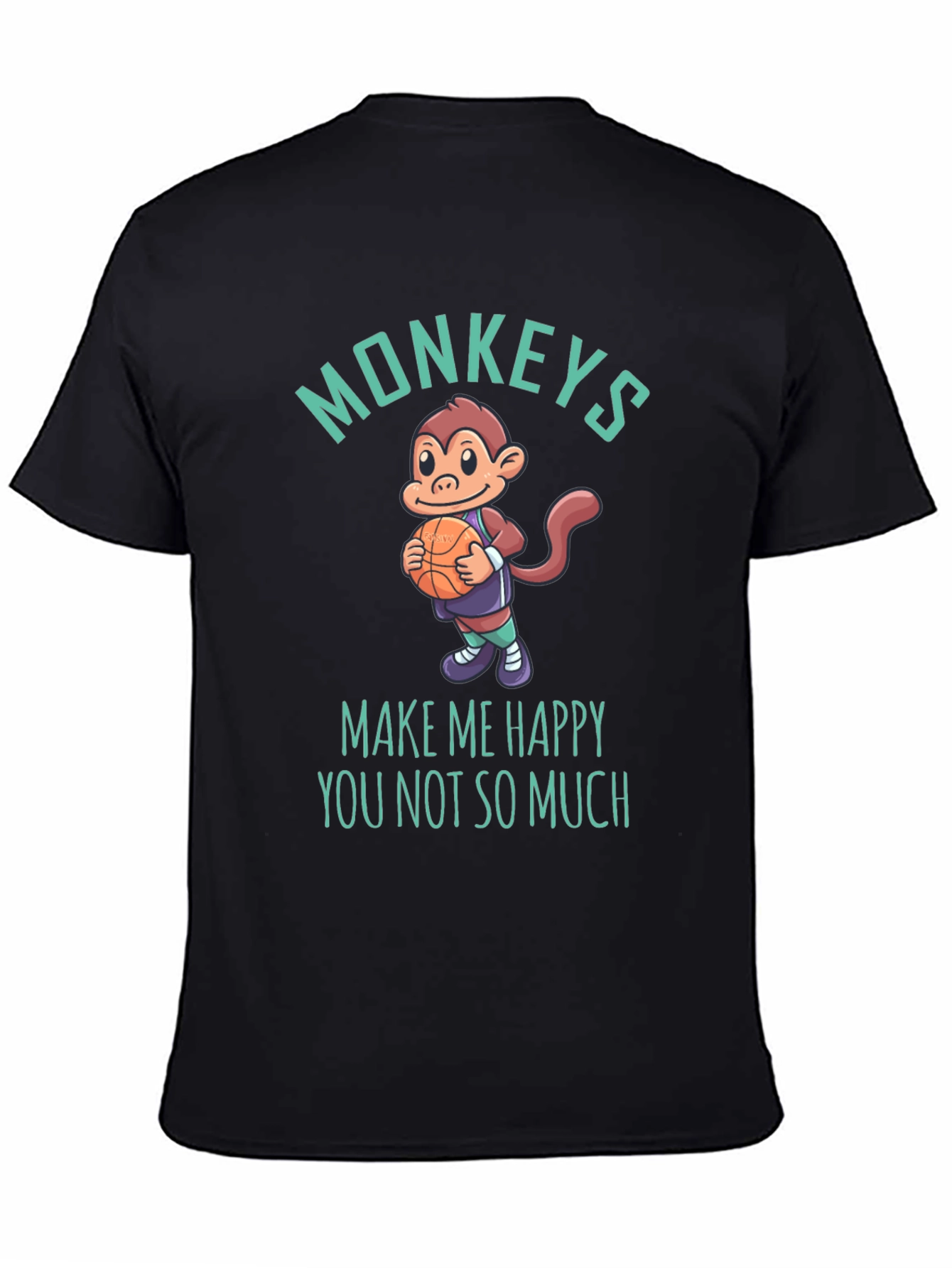 Funny Monkey Basketball Graphic T-Shirt