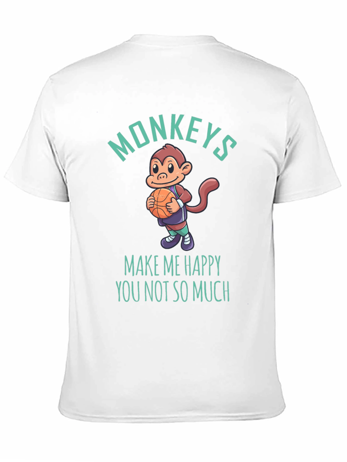 Funny Monkey Basketball Graphic T-Shirt