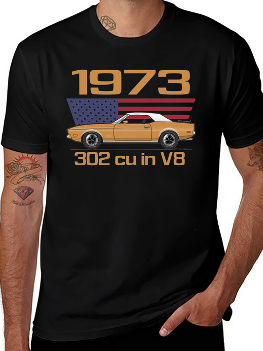 1973 Car Graphic Tee - Classic Automotive Design