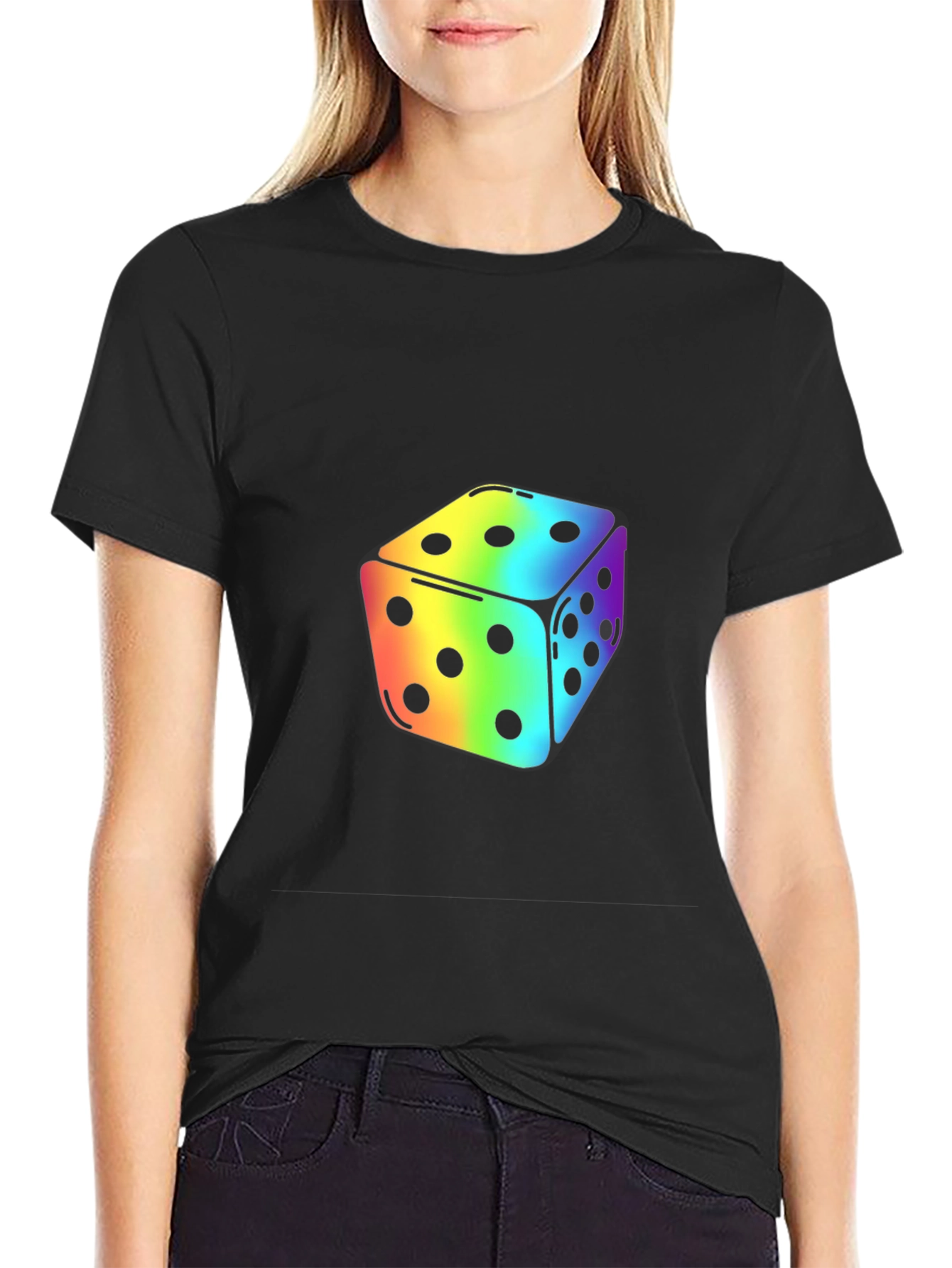Rainbow Dice Graphic Tee - Stylish Casual Wear