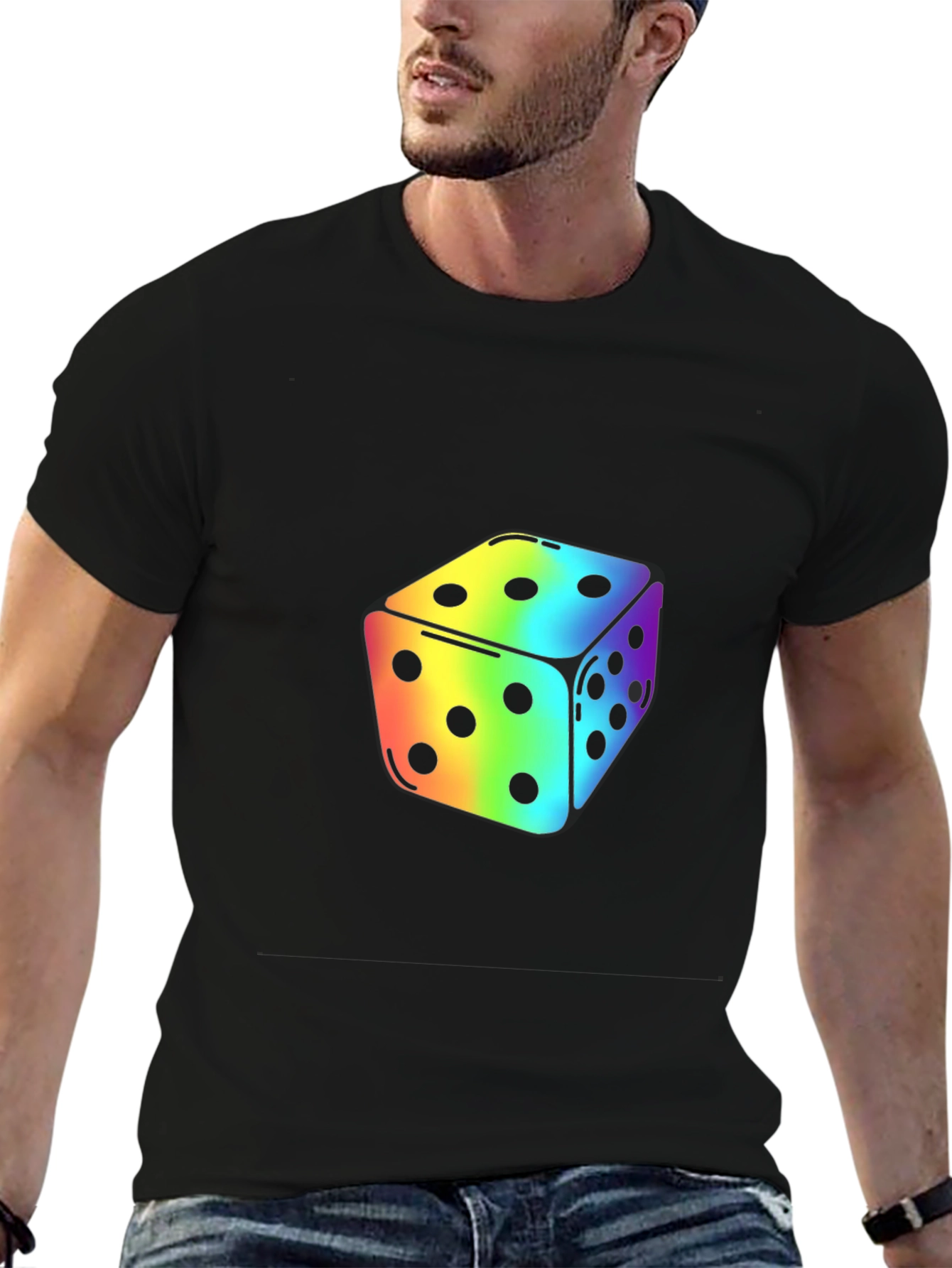 Rainbow Dice Graphic Tee - Stylish Casual Wear