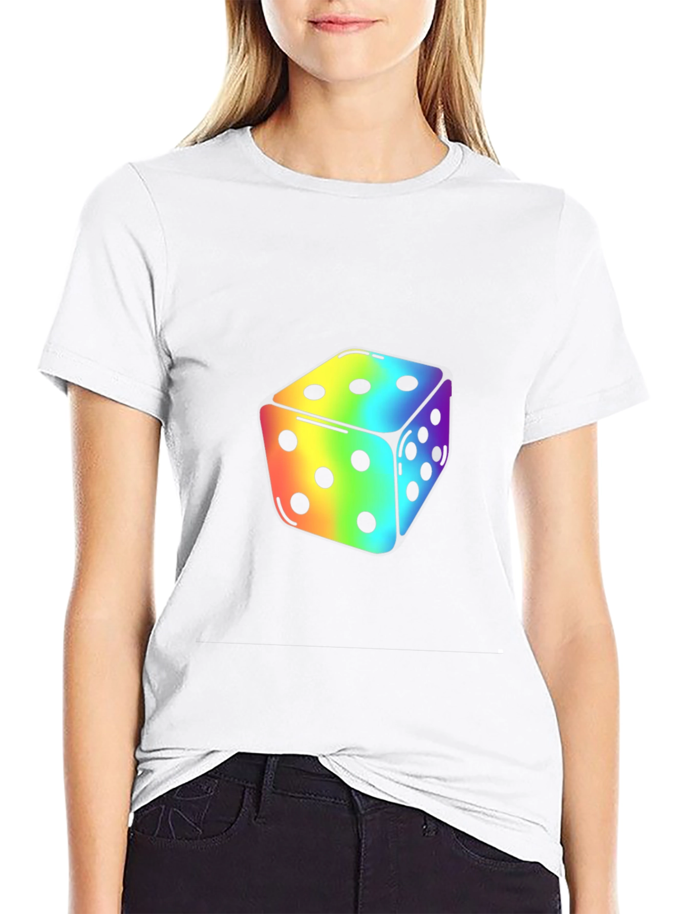 Rainbow Dice Graphic Tee - Stylish Casual Wear
