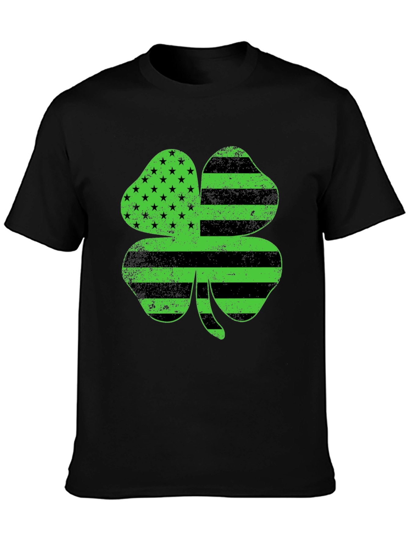 St. Patricks Day Clover T-Shirt American Flag Design