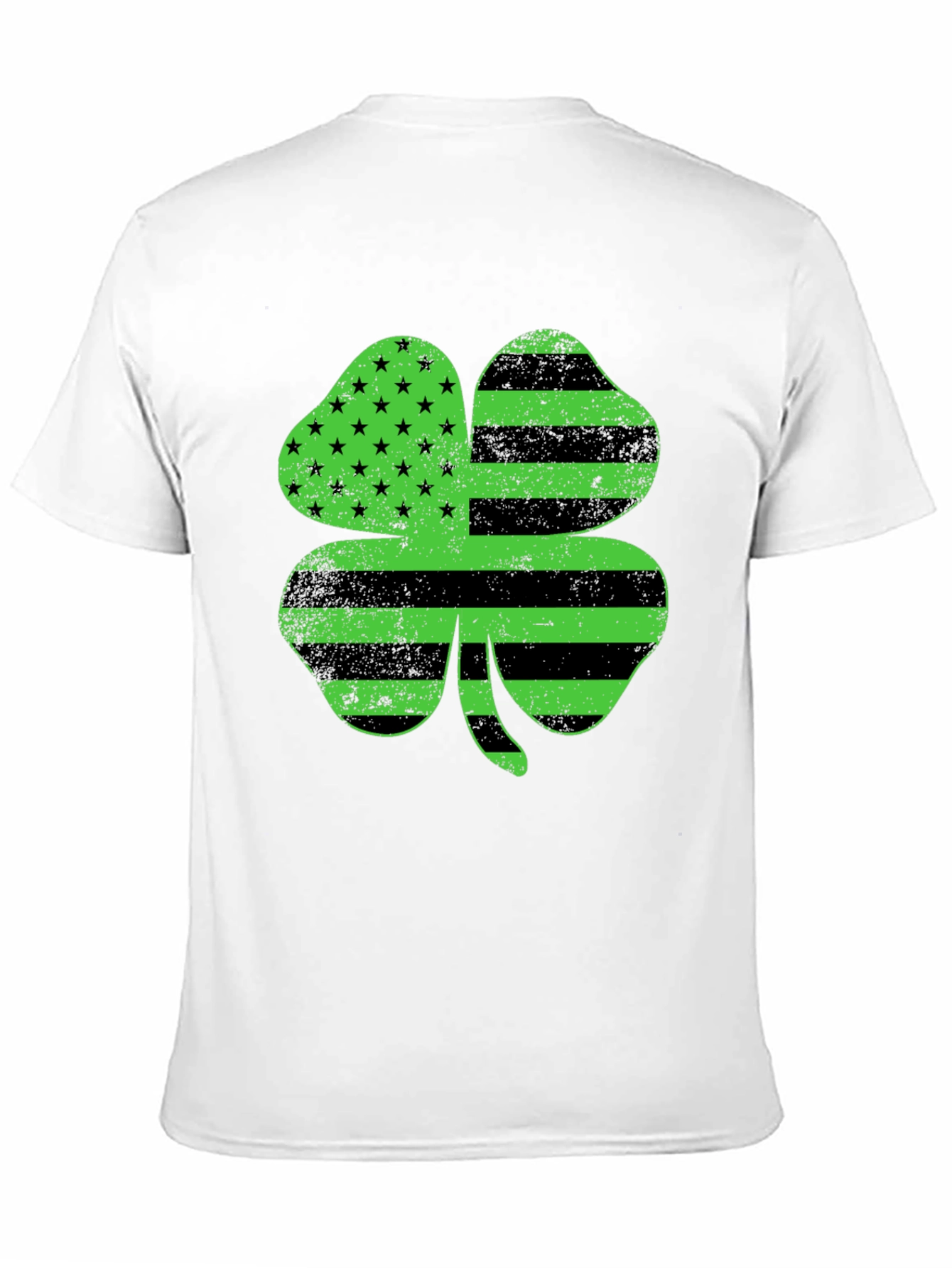 St. Patricks Day Clover T-Shirt American Flag Design