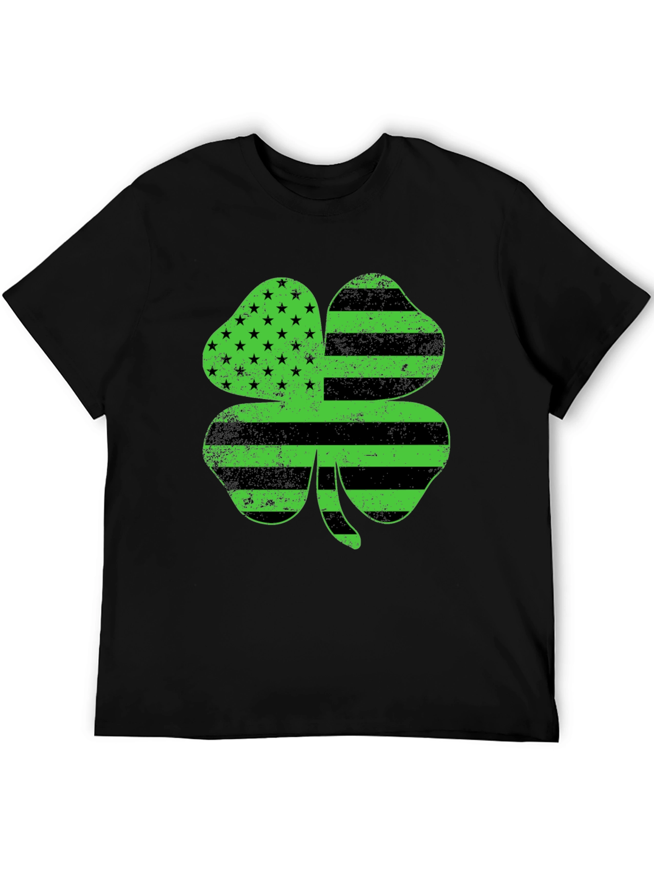 St. Patricks Day Clover T-Shirt American Flag Design