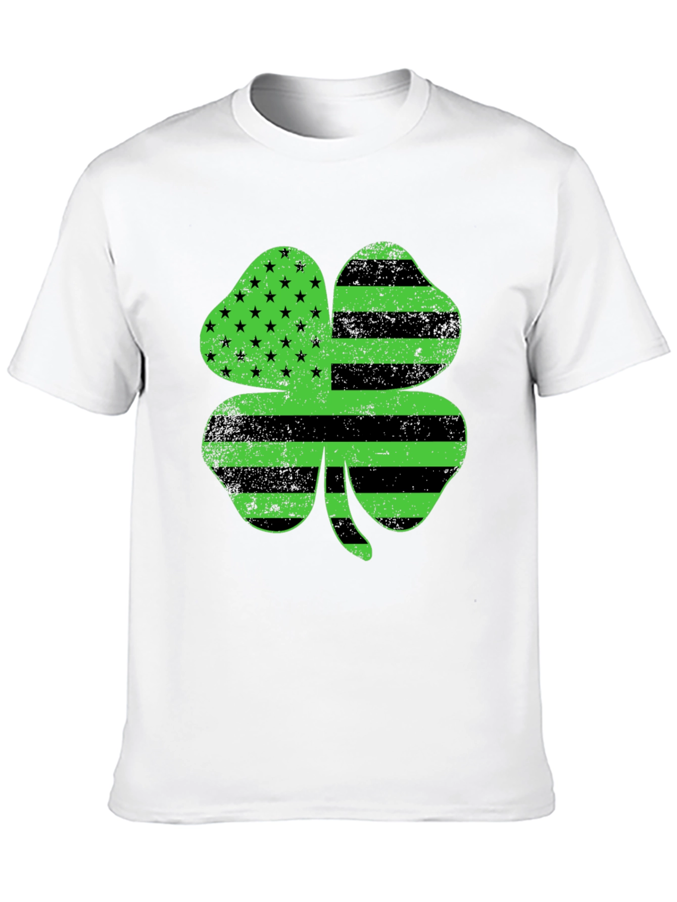 St. Patricks Day Clover T-Shirt American Flag Design