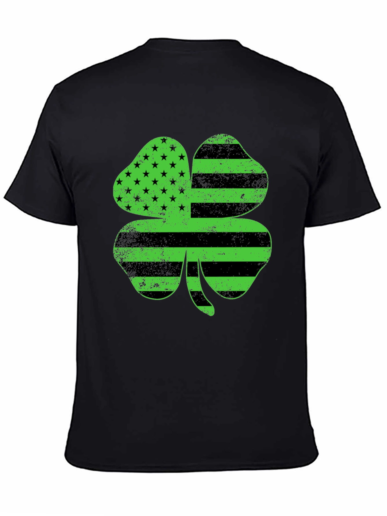 St. Patricks Day Clover T-Shirt American Flag Design