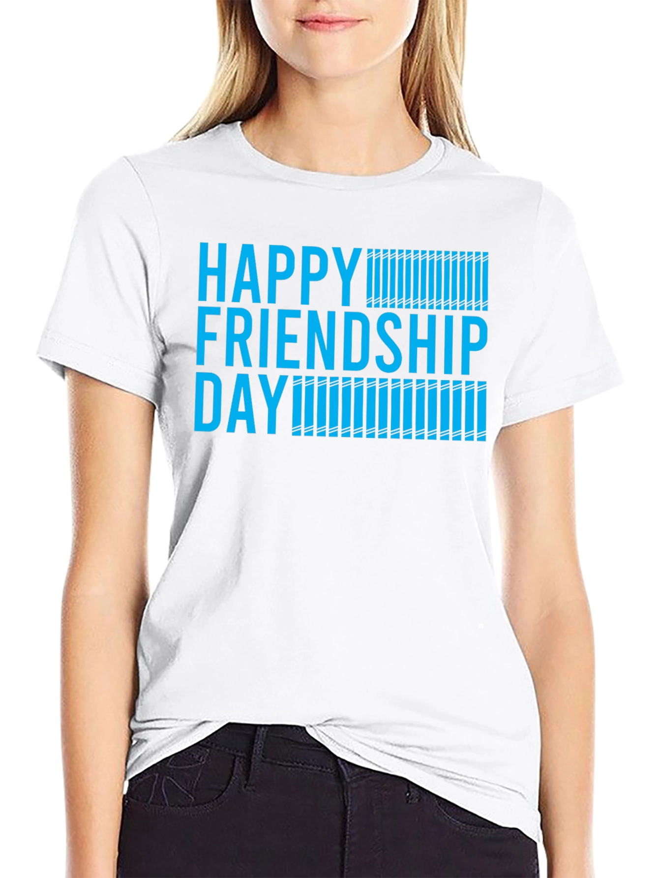 Happy Friendship Day Graphic Tee - Black