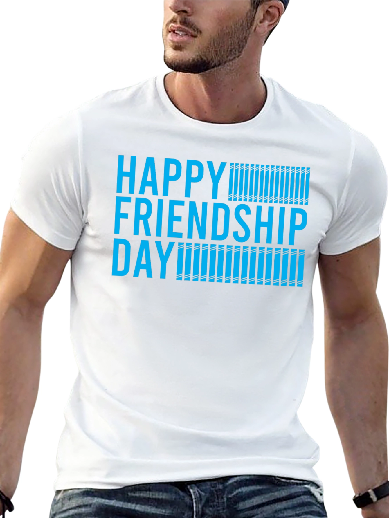 Happy Friendship Day Graphic Tee - Black