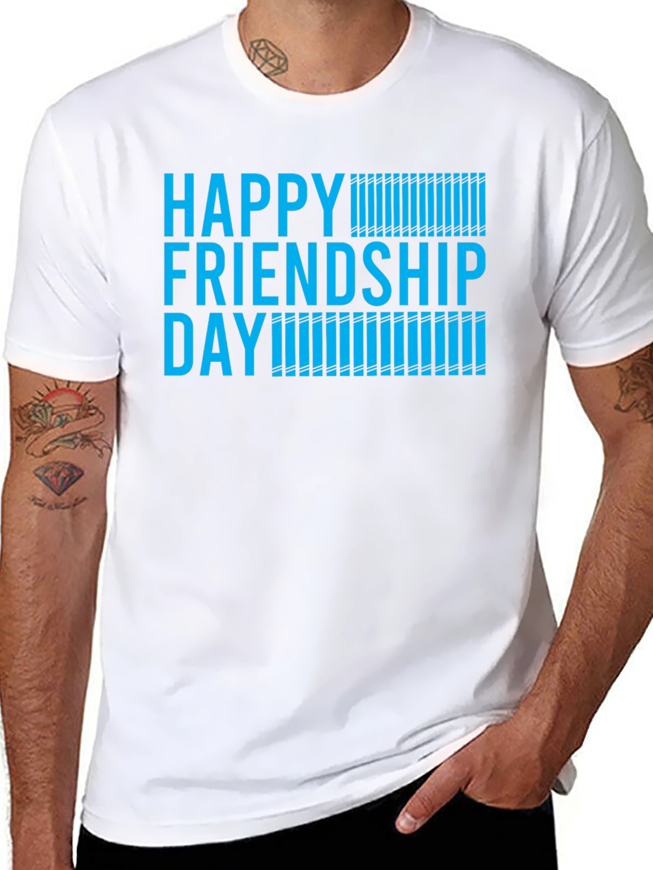 Happy Friendship Day Graphic Tee - Black