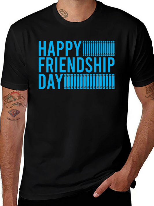 Happy Friendship Day Graphic Tee - Black