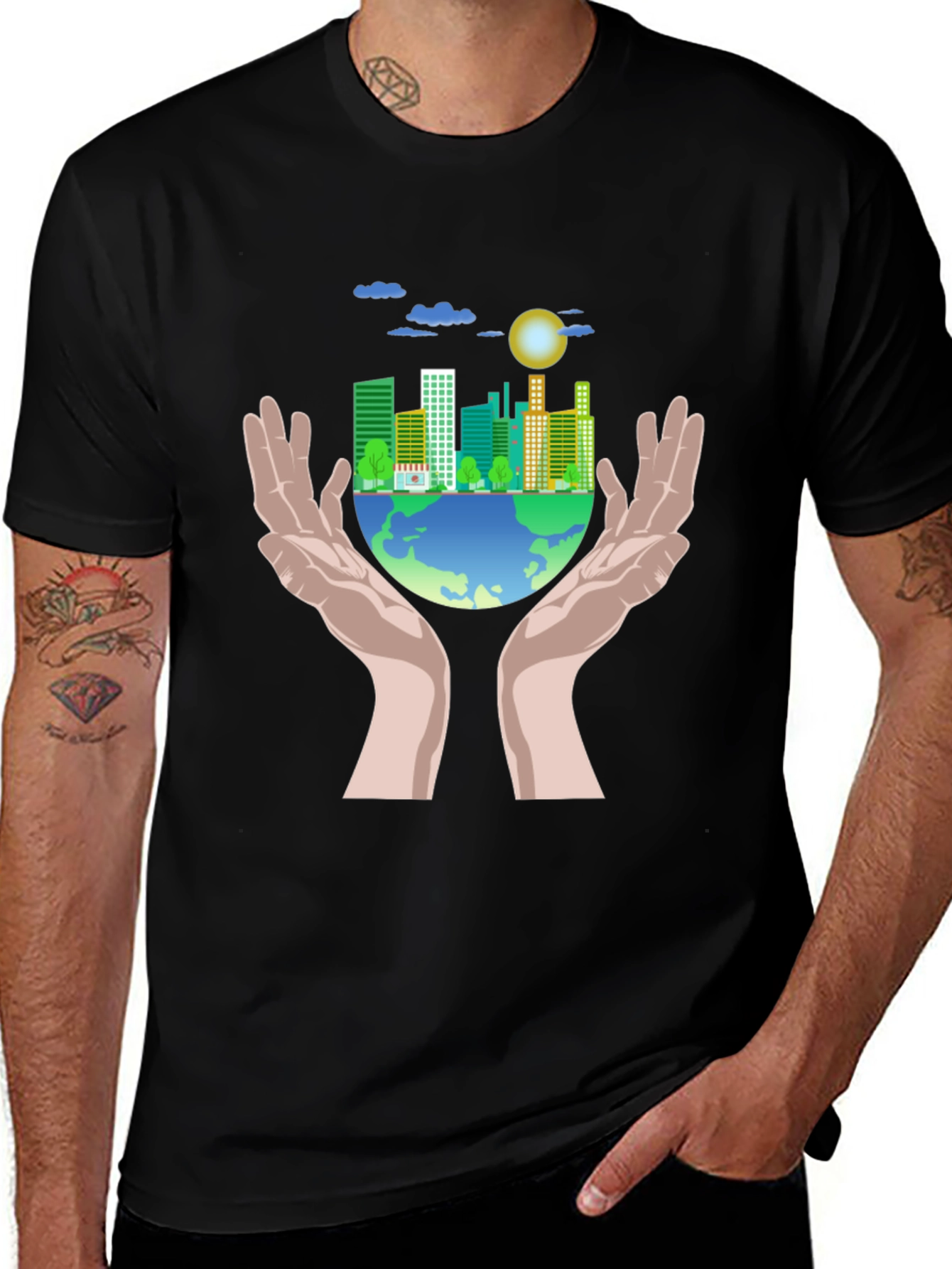 Eco-Friendly Earth Graphic T-Shirt