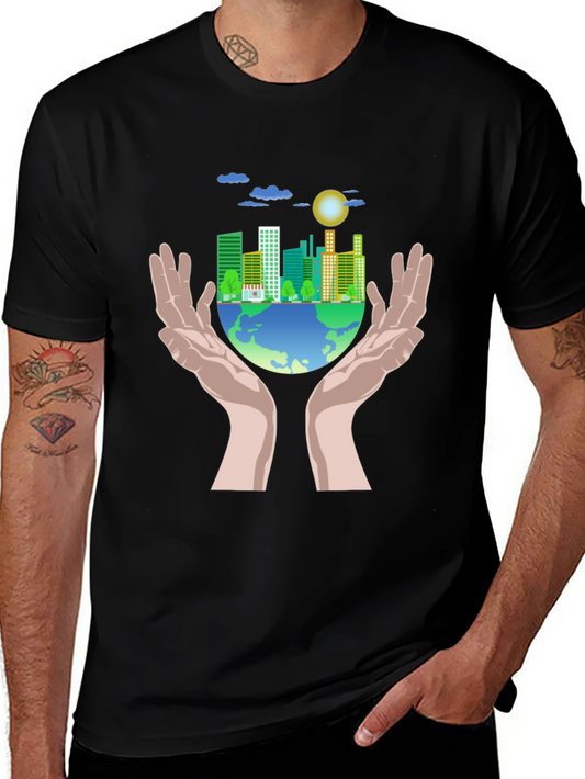 Eco-Friendly Earth Graphic T-Shirt