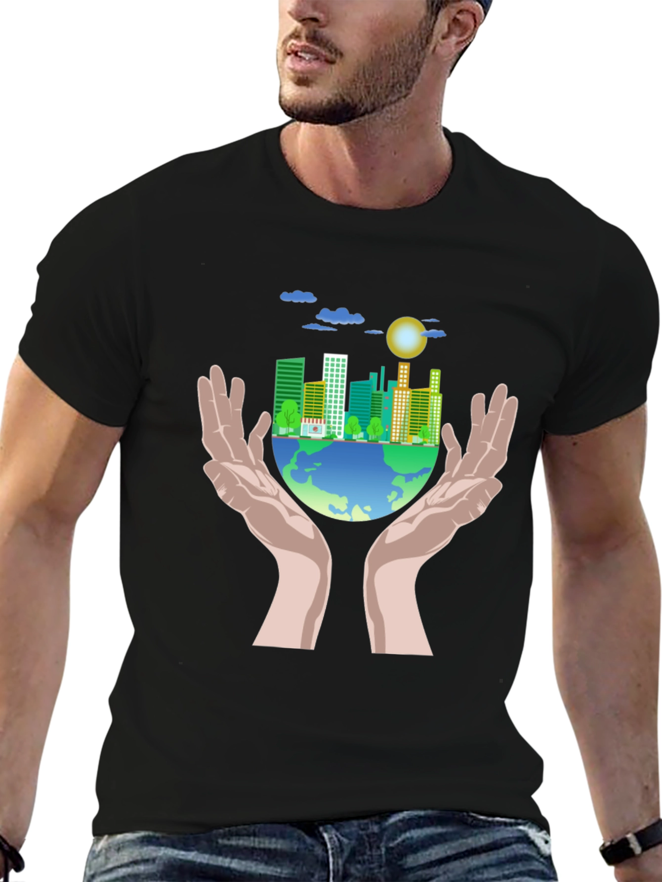 Eco-Friendly Earth Graphic T-Shirt