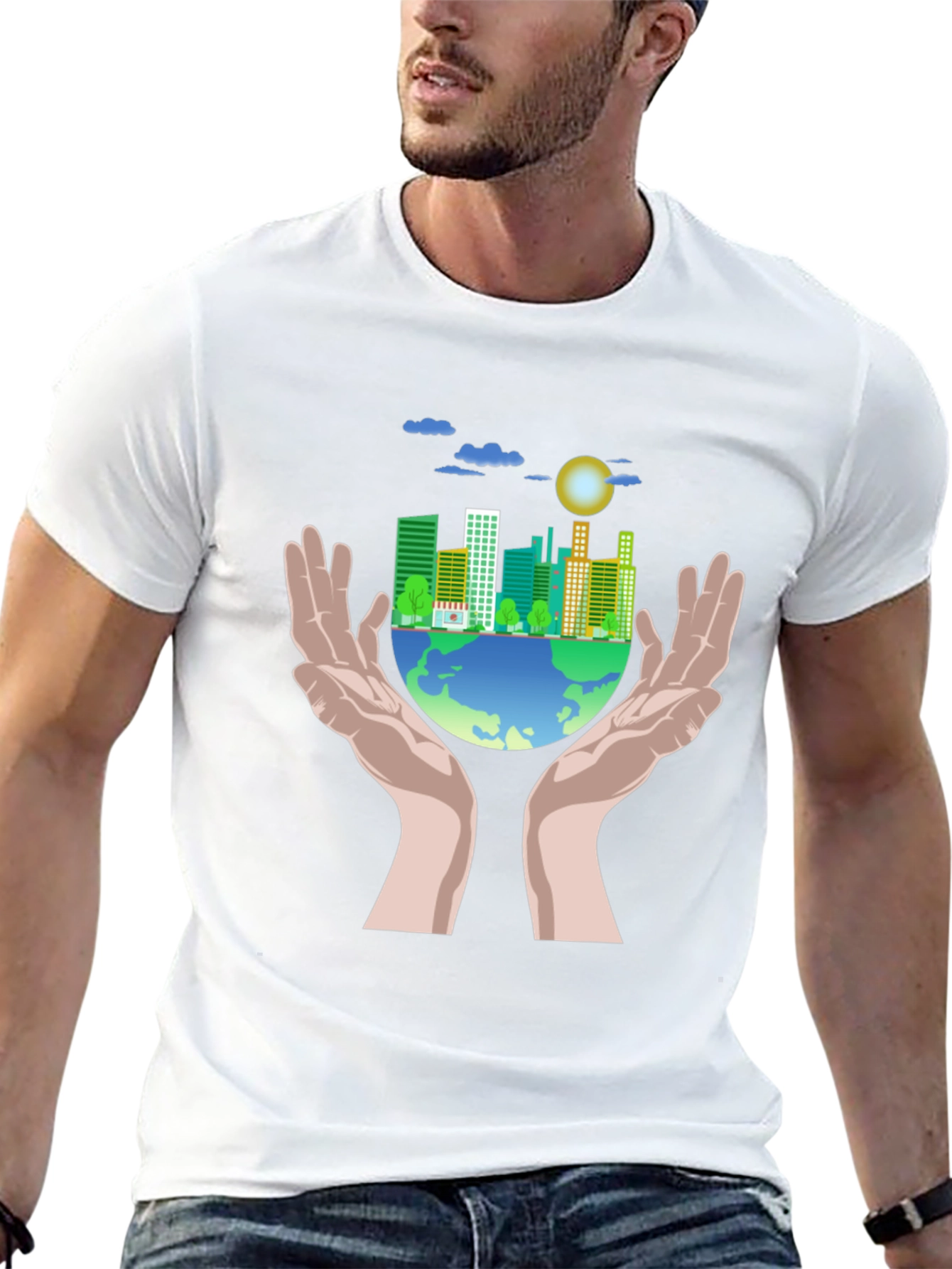 Eco-Friendly Earth Graphic T-Shirt