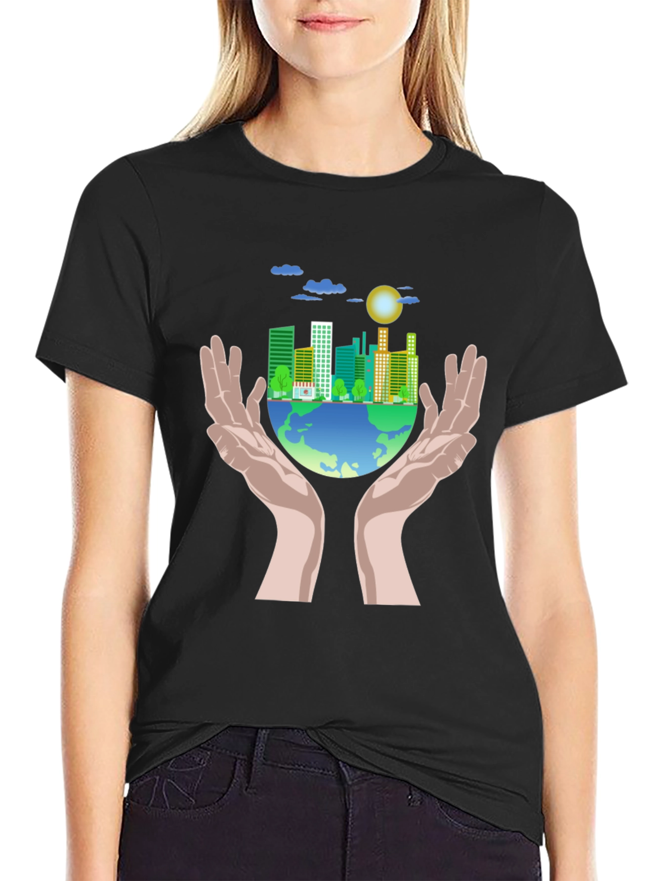 Eco-Friendly Earth Graphic T-Shirt