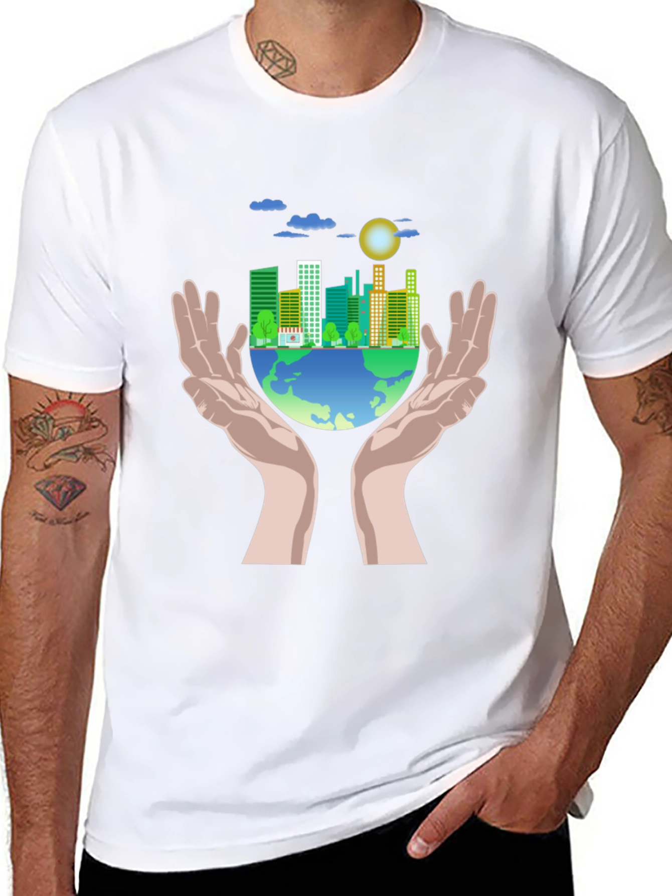 Eco-Friendly Earth Graphic T-Shirt