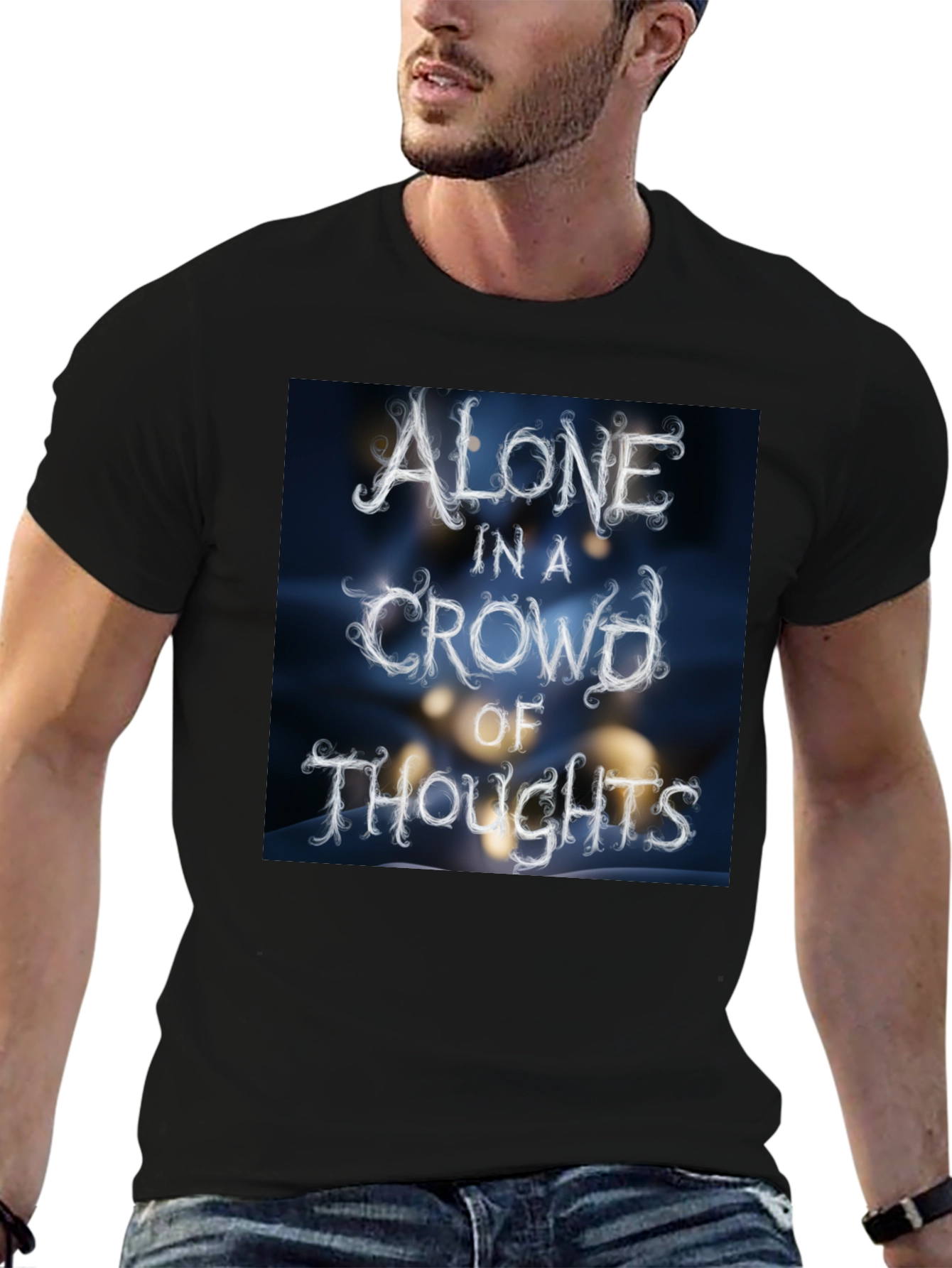 Alone in a Crowd of Thoughts Graphic Tee