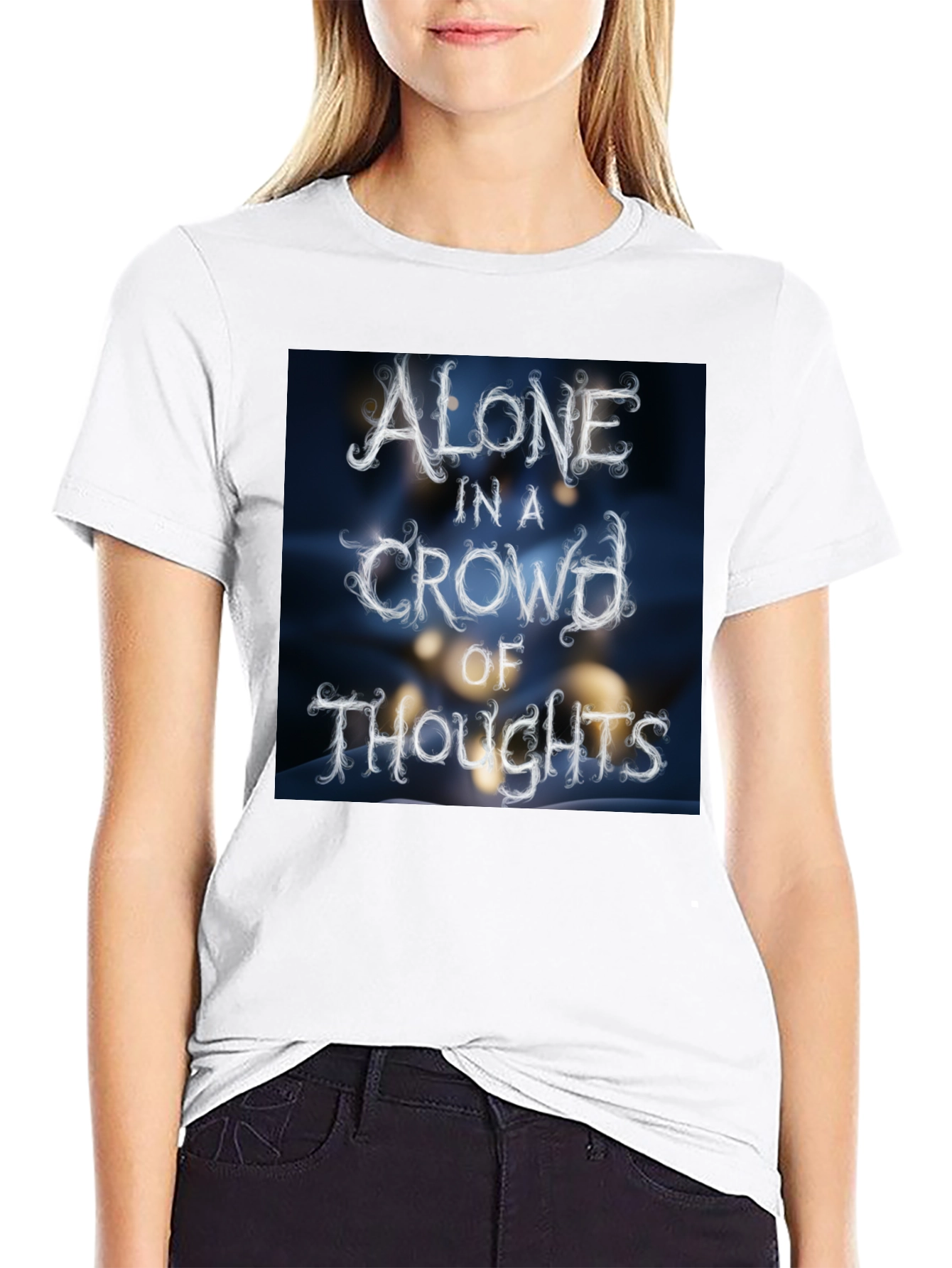 Alone in a Crowd of Thoughts Graphic Tee