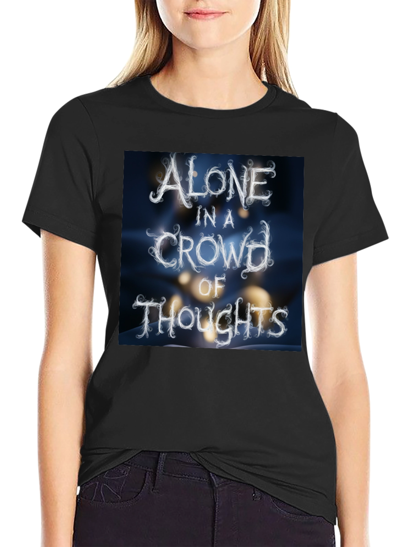 Alone in a Crowd of Thoughts Graphic Tee