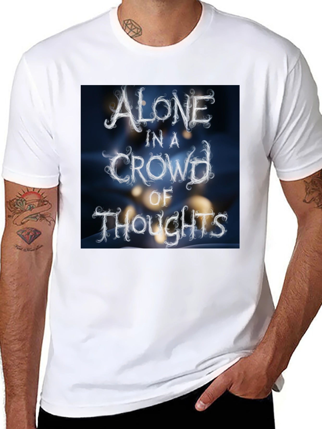 Alone in a Crowd of Thoughts Graphic Tee
