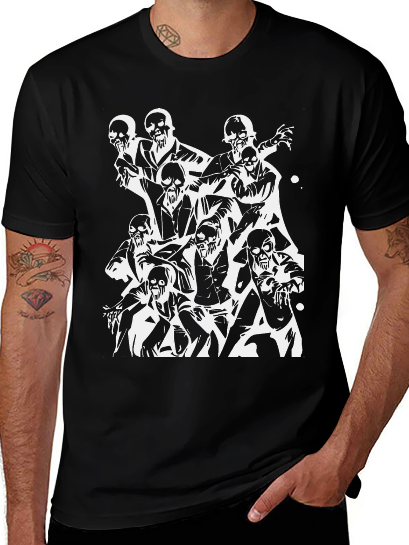 Zombie Crew T-Shirt - Black Graphic Tee