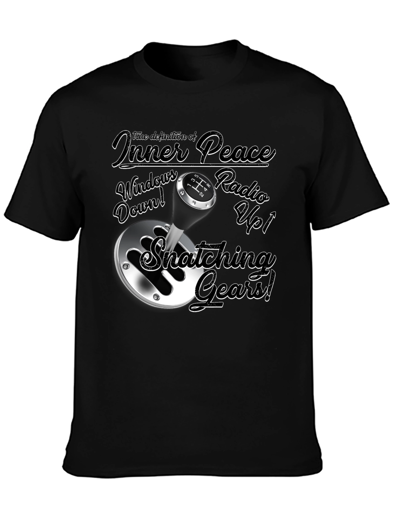 Inner Peace Snatching Gears Black T-Shirt