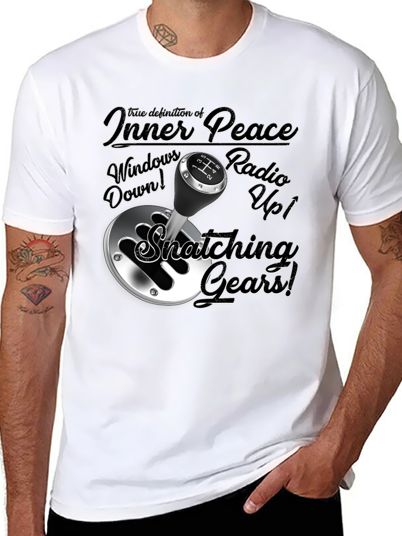 Inner Peace Snatching Gears Black T-Shirt