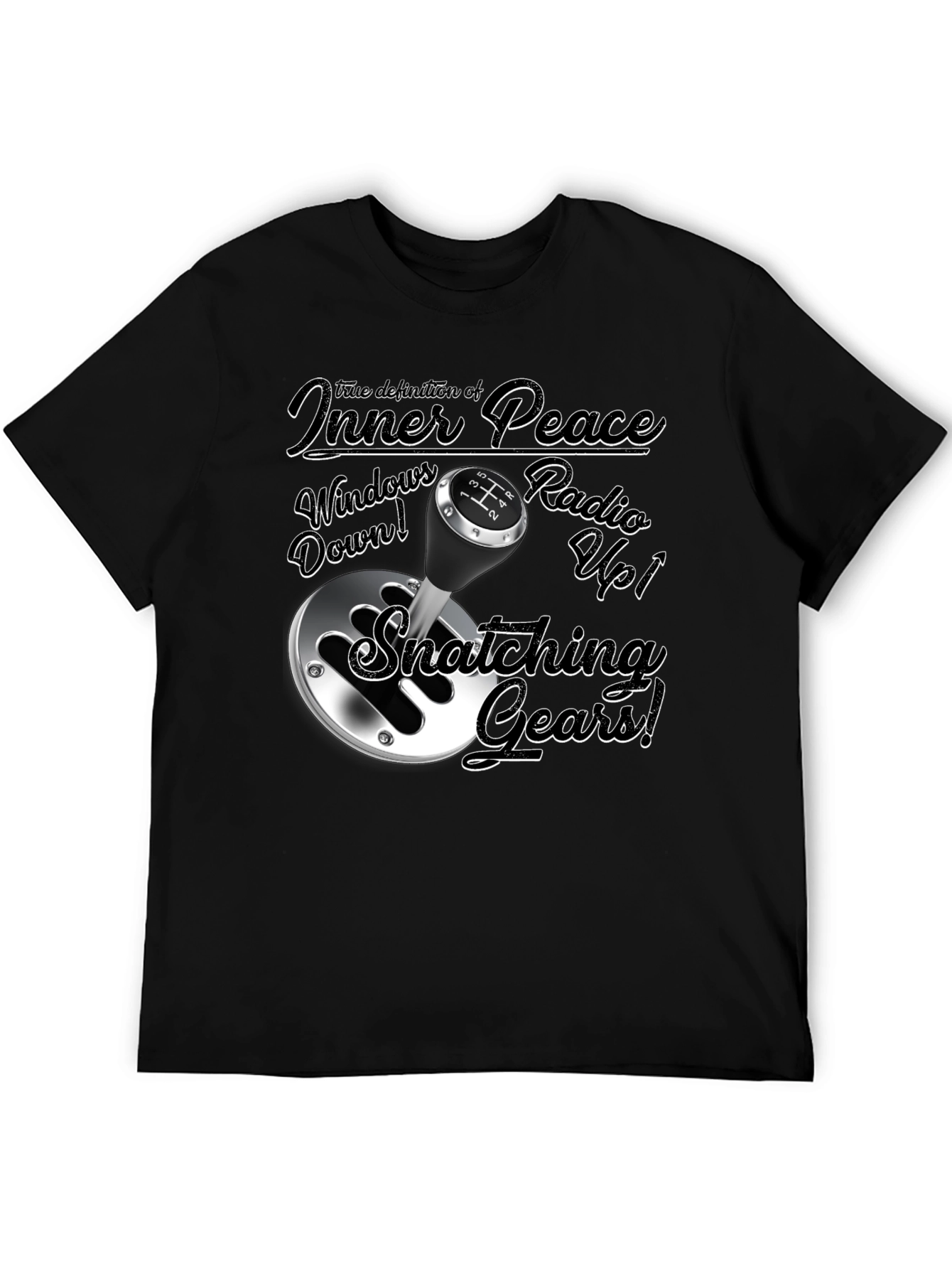 Inner Peace Snatching Gears Black T-Shirt