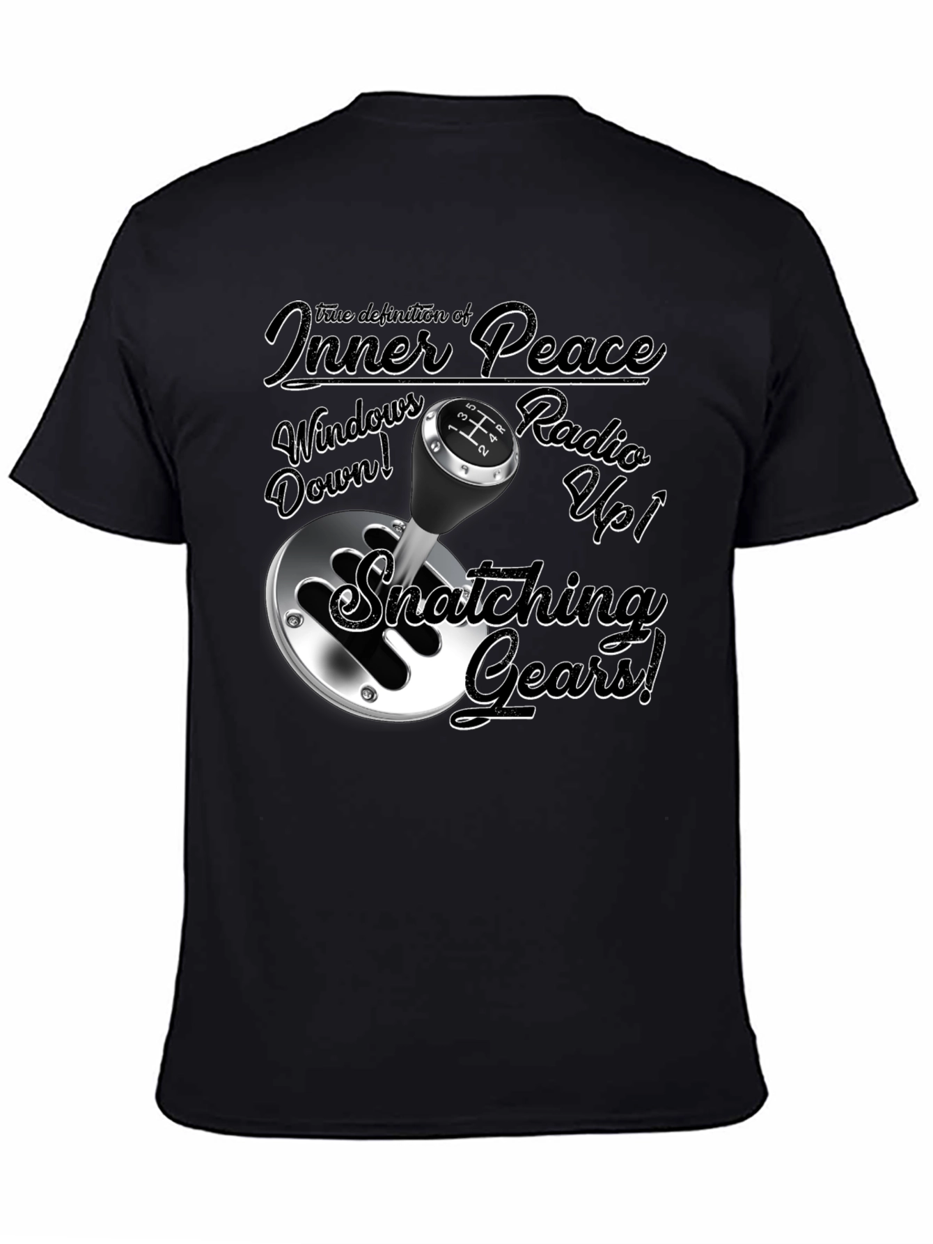 Inner Peace Snatching Gears Black T-Shirt