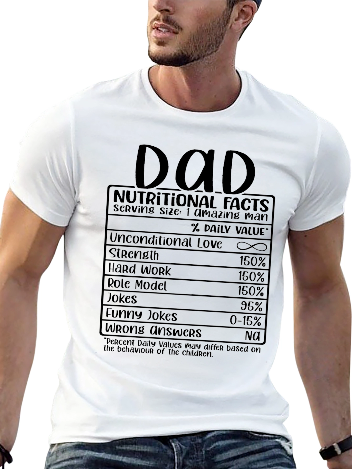 Dad Nutritional Facts Black T-Shirt