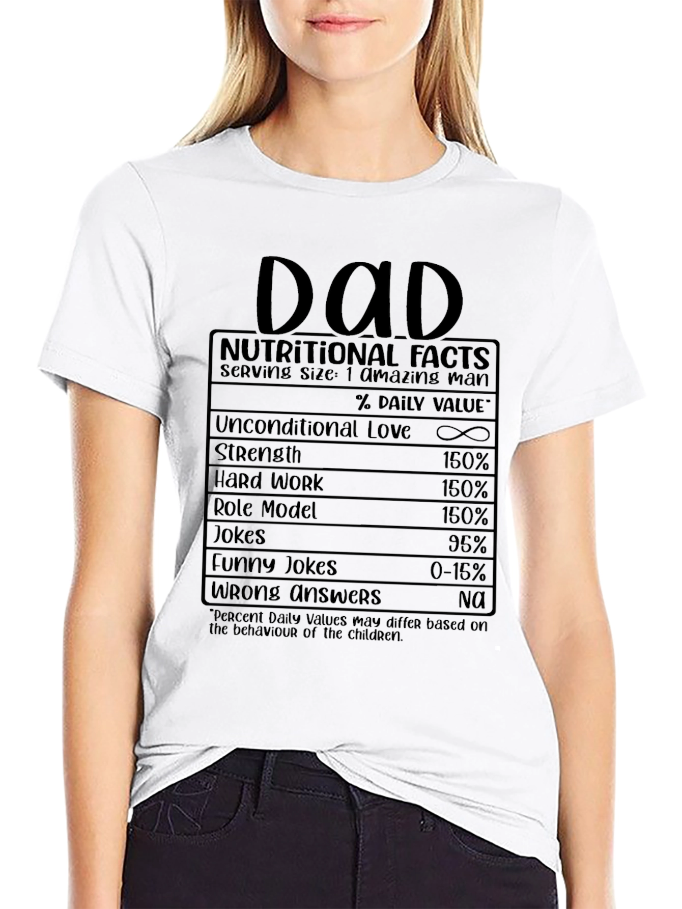 Dad Nutritional Facts Black T-Shirt