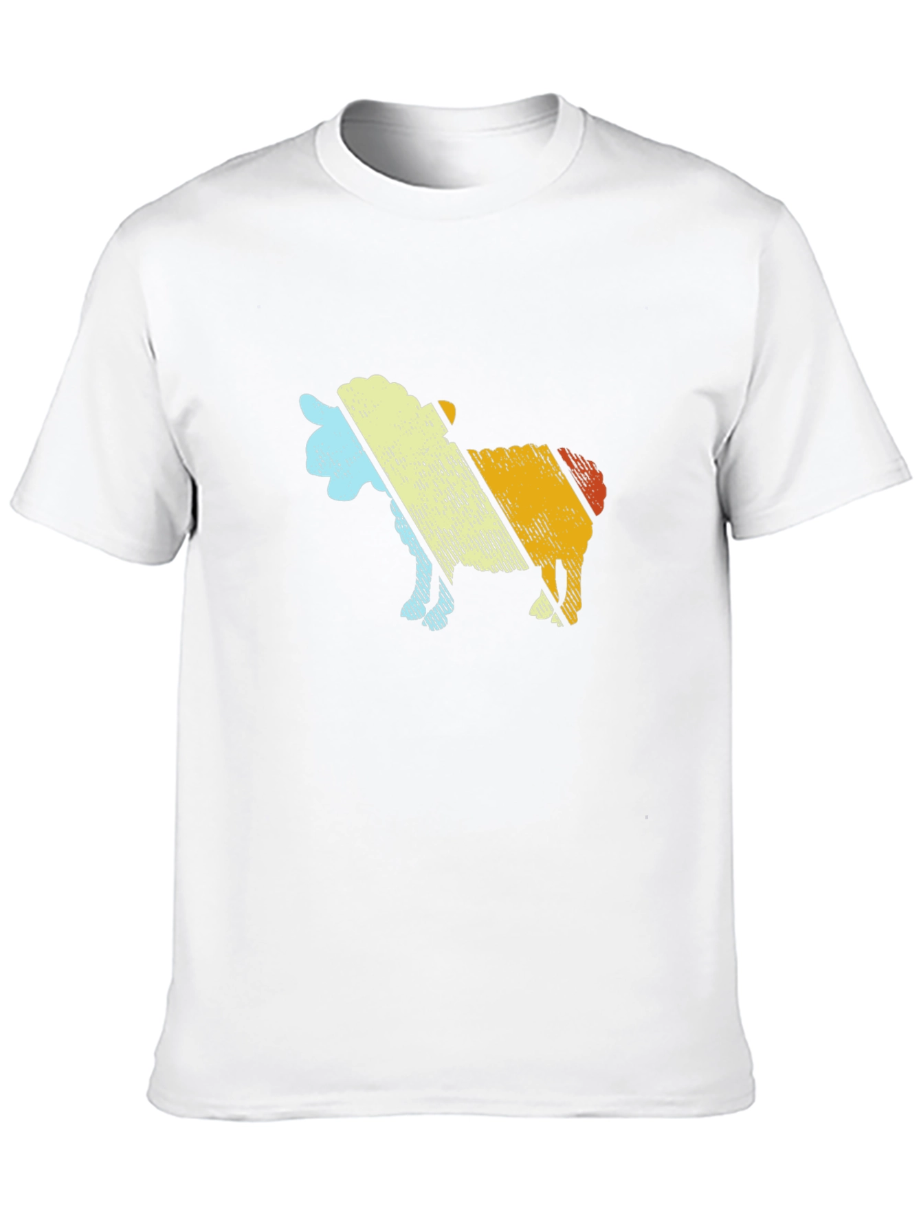 Retro Sheep Graphic Tee - Black Cotton Blend T-Shirt