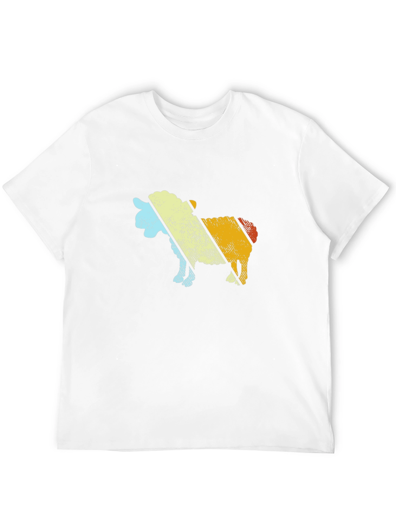 Retro Sheep Graphic Tee - Black Cotton Blend T-Shirt