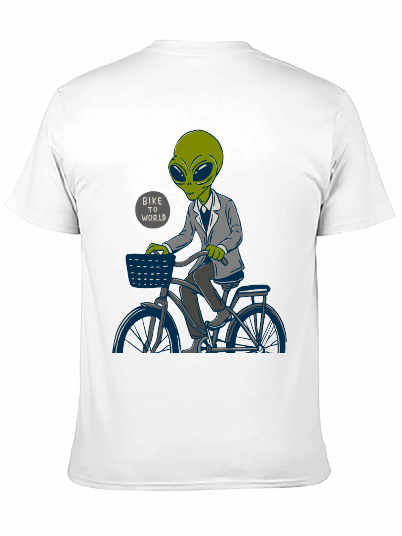 Alien on Bike T-Shirt - Bike To World