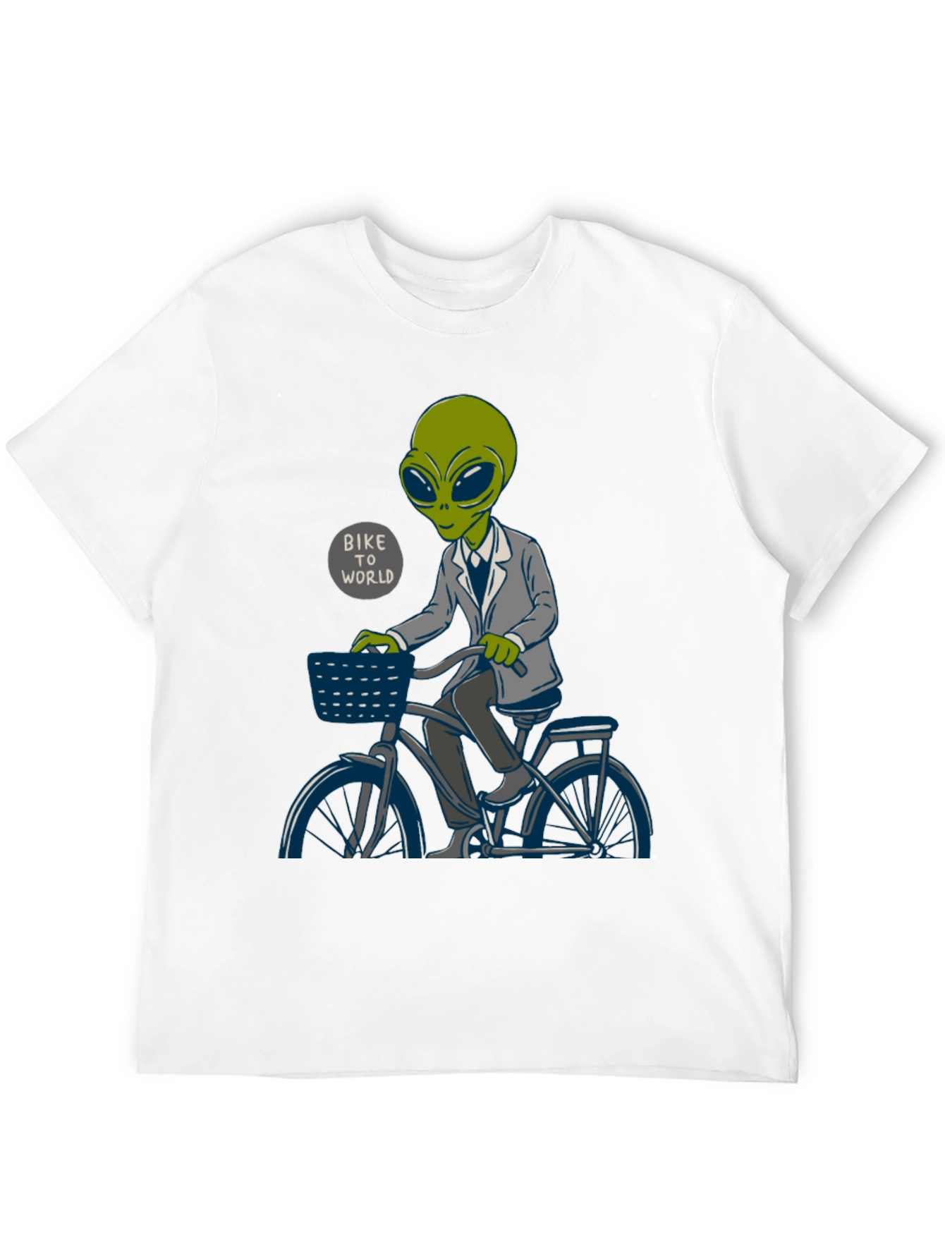 Alien on Bike T-Shirt - Bike To World