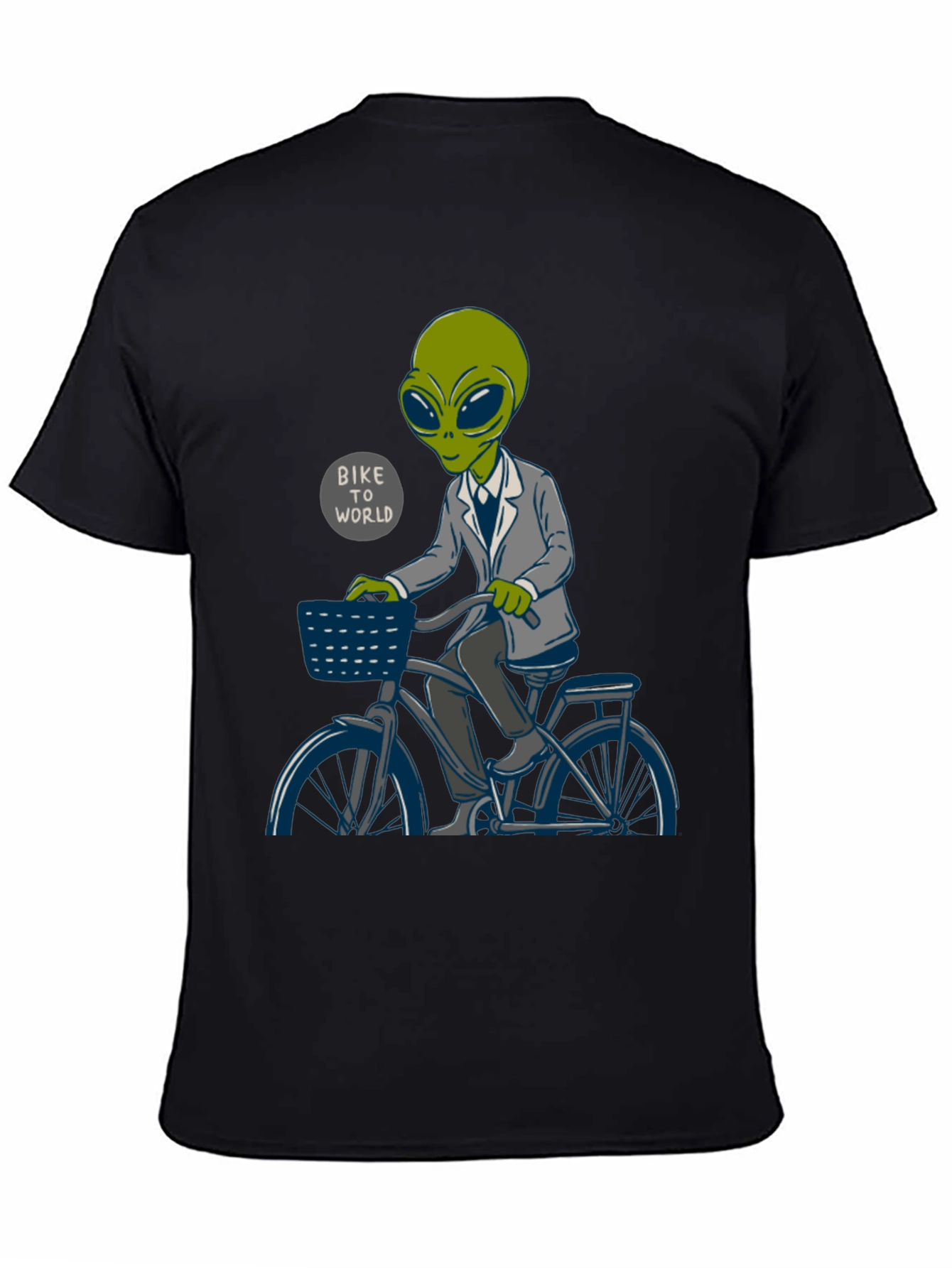 Alien on Bike T-Shirt - Bike To World
