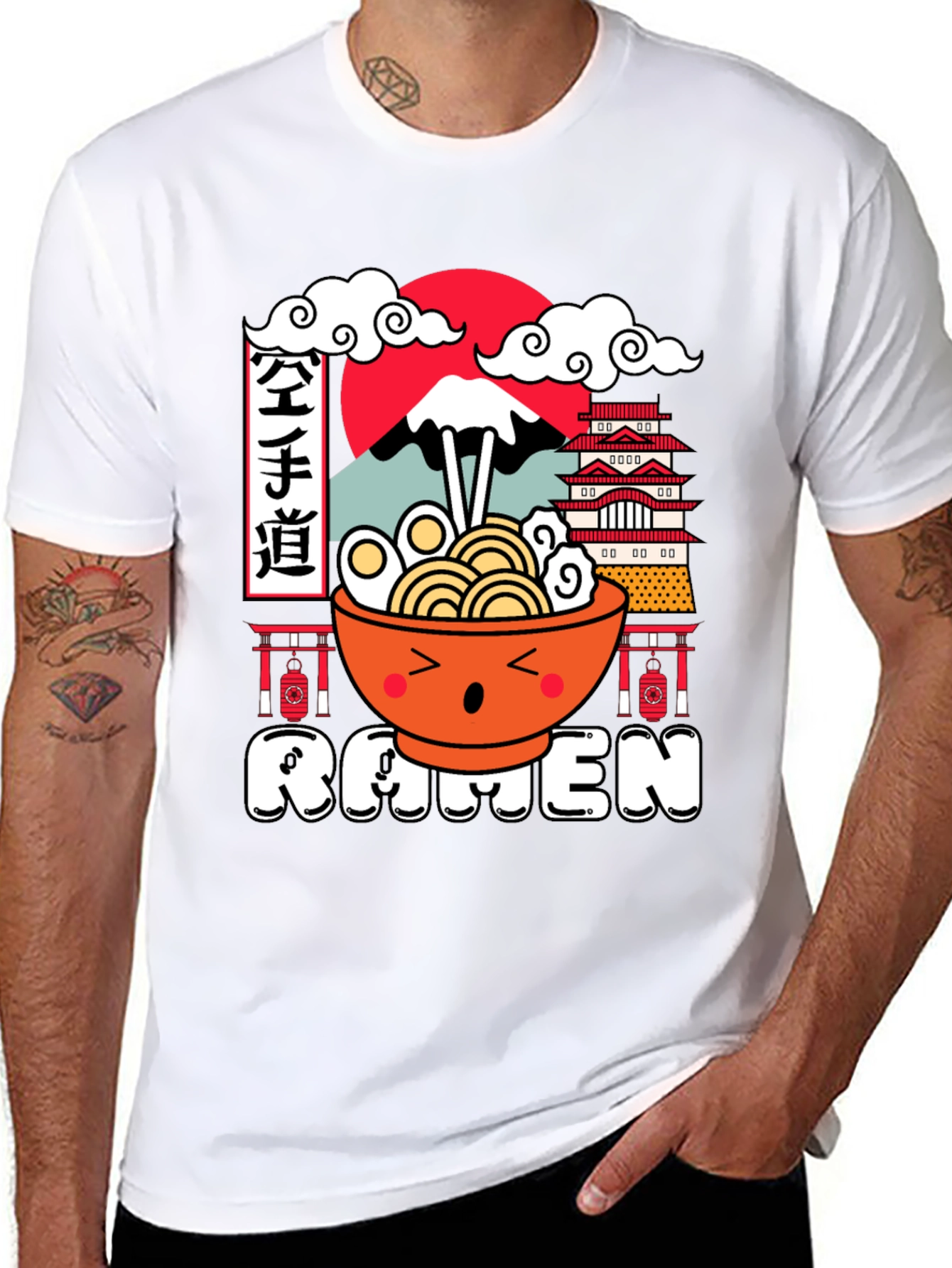 Kawaii Ramen Graphic Tee - Japanese Food Shirt