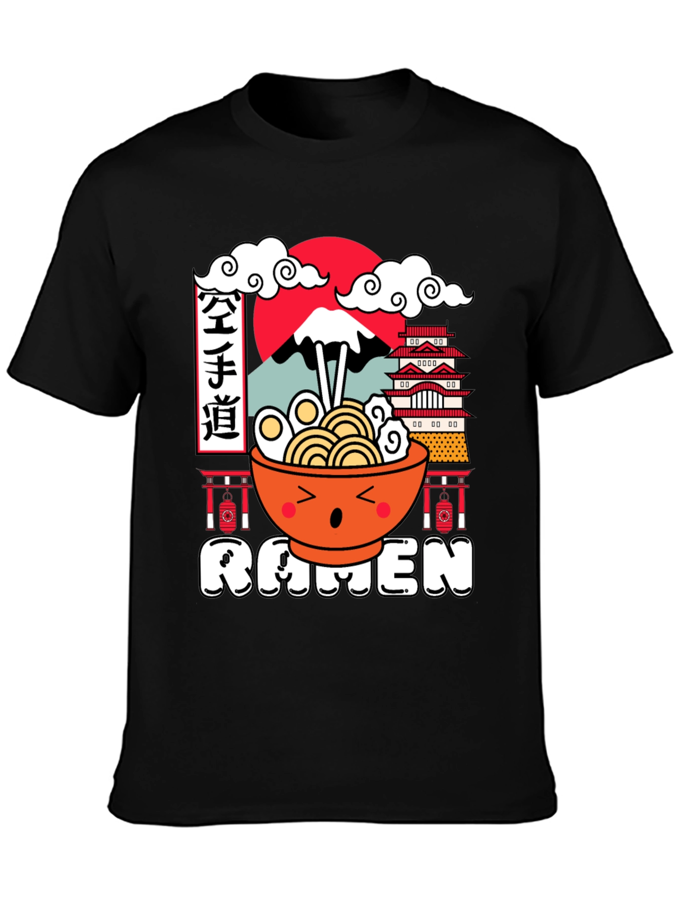 Kawaii Ramen Graphic Tee - Japanese Food Shirt