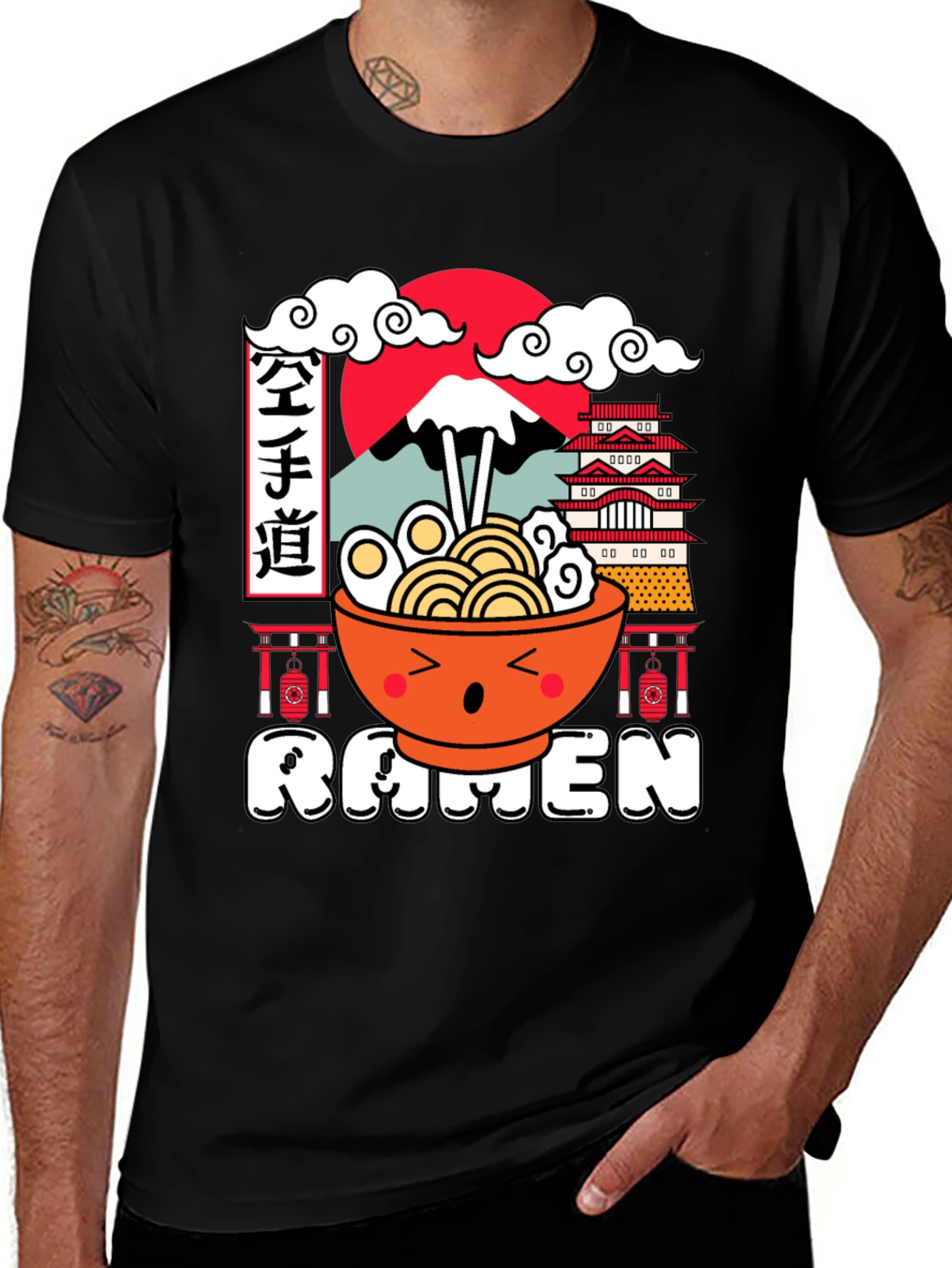 Kawaii Ramen Graphic Tee - Japanese Food Shirt