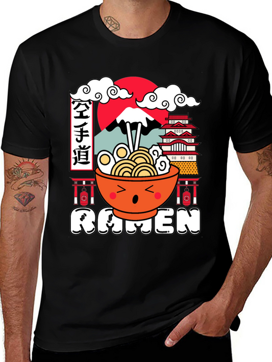 Kawaii Ramen Graphic Tee - Japanese Food Shirt