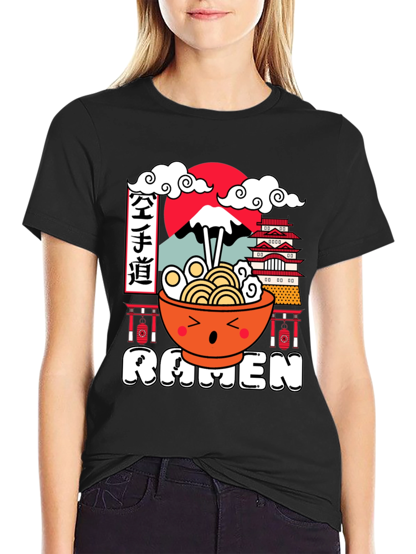Kawaii Ramen Graphic Tee - Japanese Food Shirt