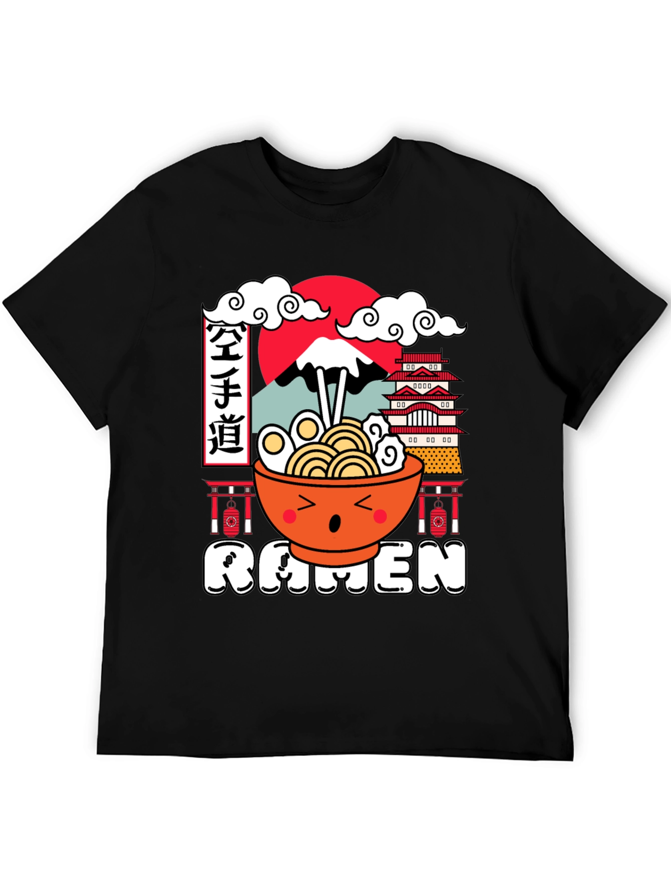 Kawaii Ramen Graphic Tee - Japanese Food Shirt